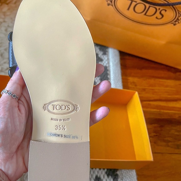 TODS Kate Slip On Sandals Black 5.5  35.5 - Picture 4 of 10